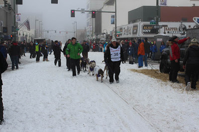 People heading for the start of the race.