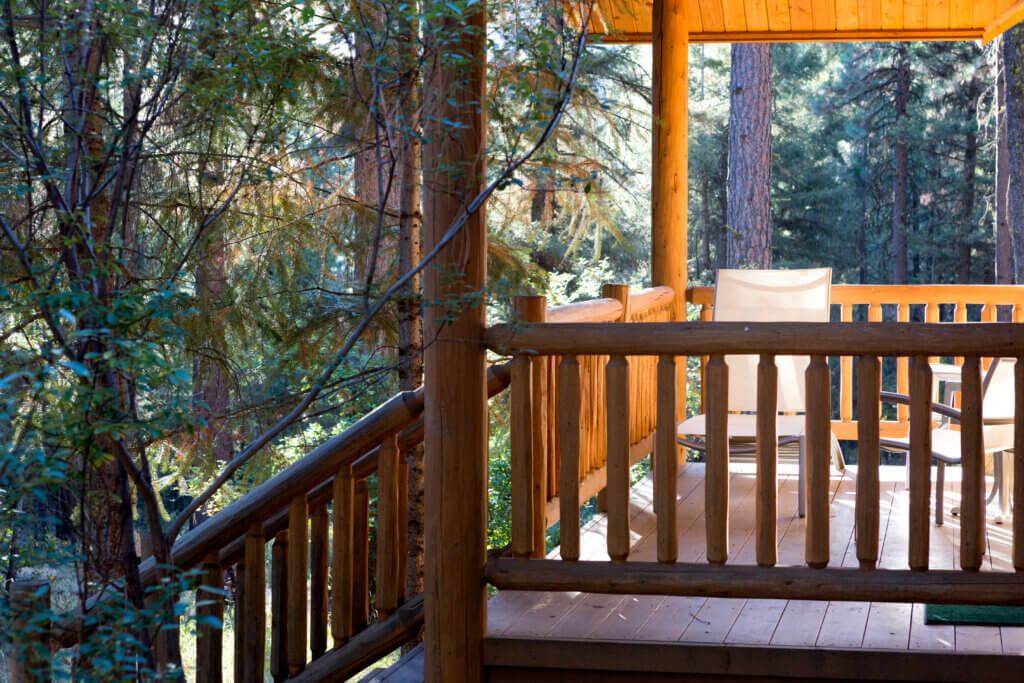 Cedar Cabin Deck View