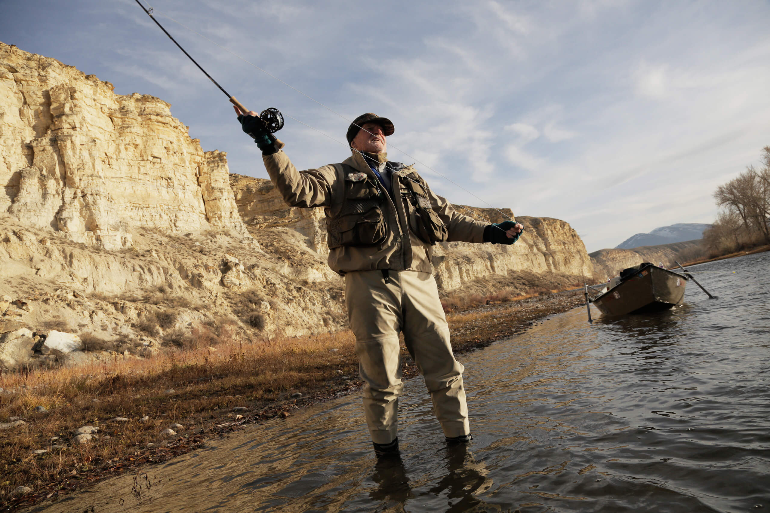 Fly Fishing on River