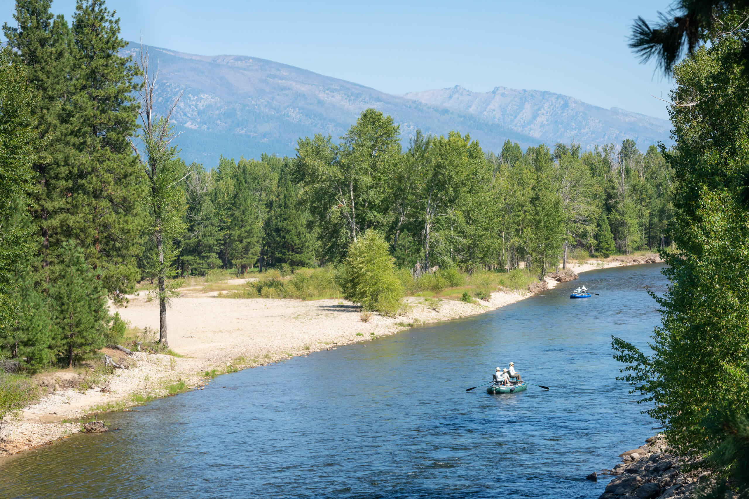 fly fishing on river