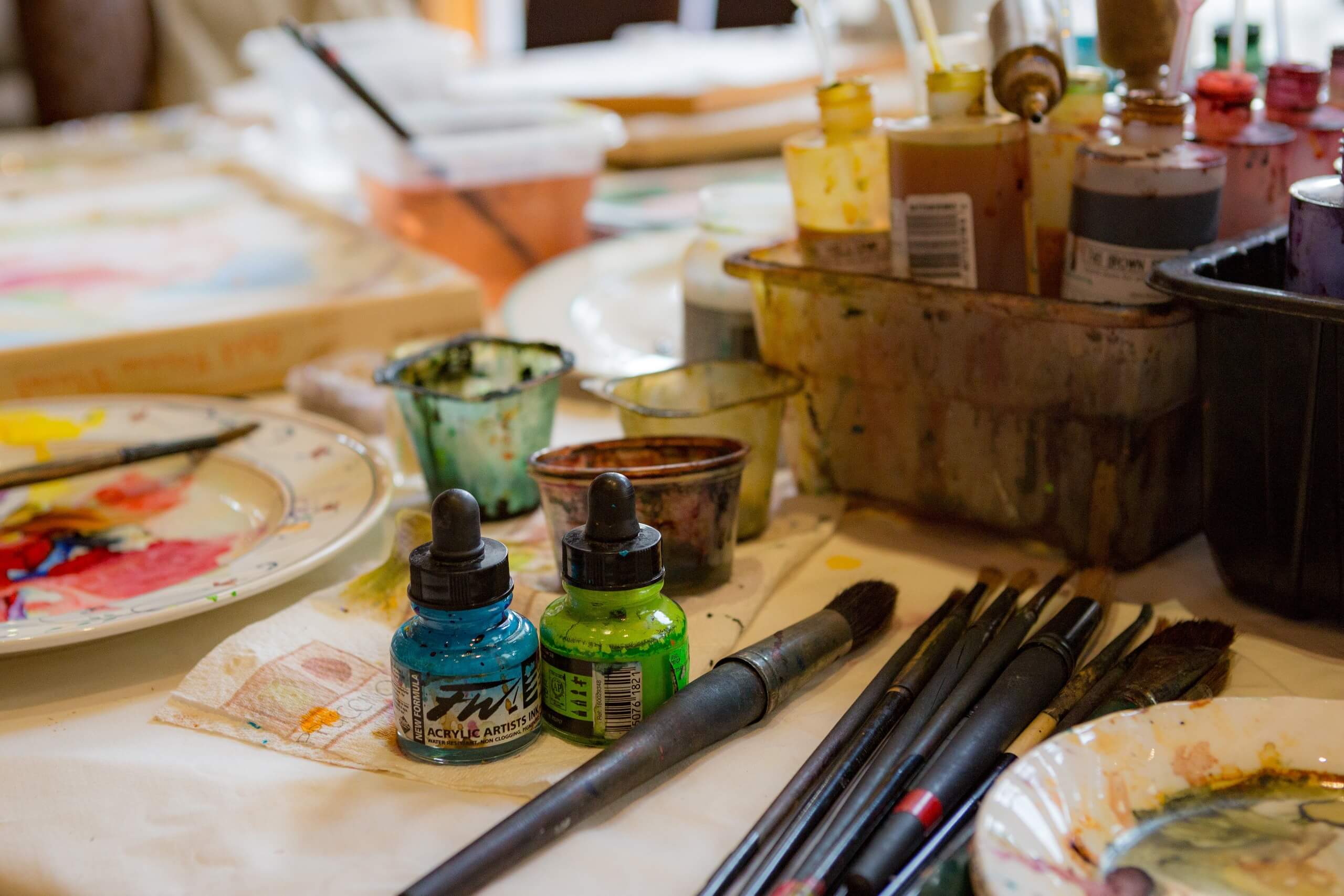 collection of art supplies