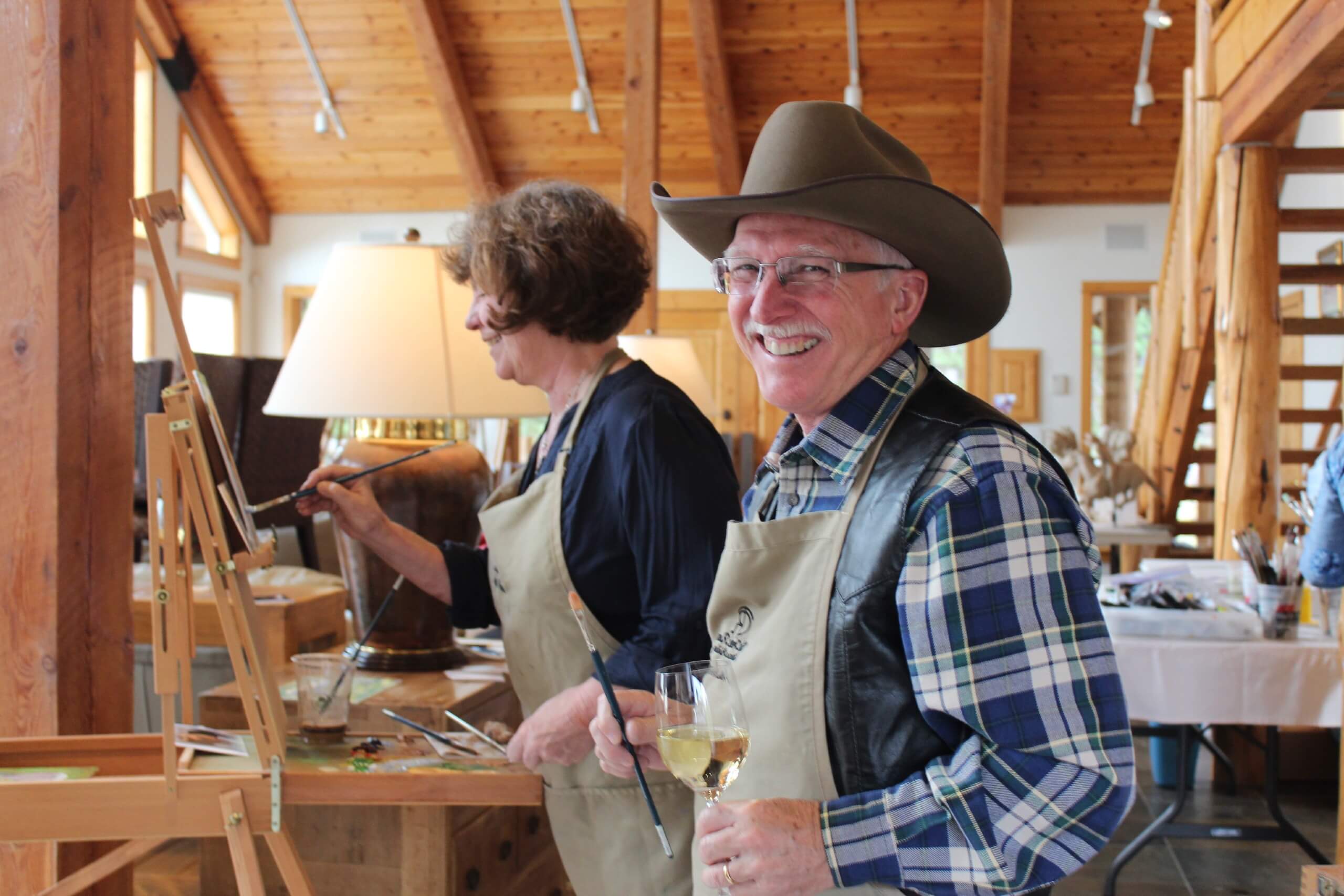 guests at an art workshop