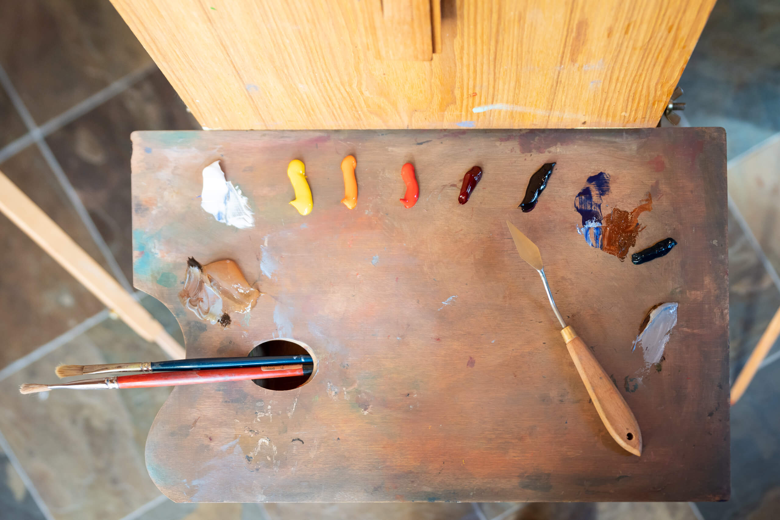 Close up of painters pallet