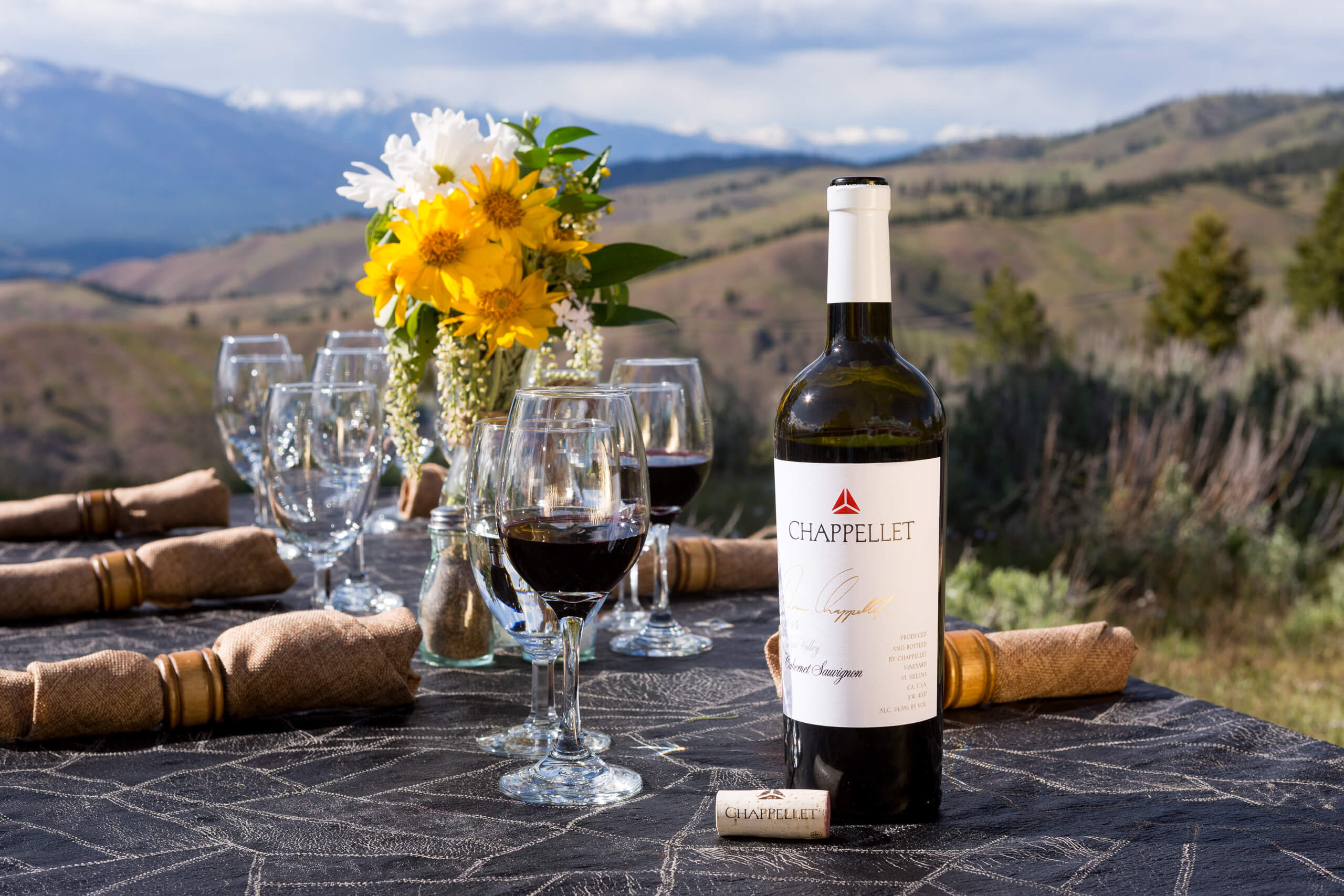 Chappellet wine event on top of mountain
