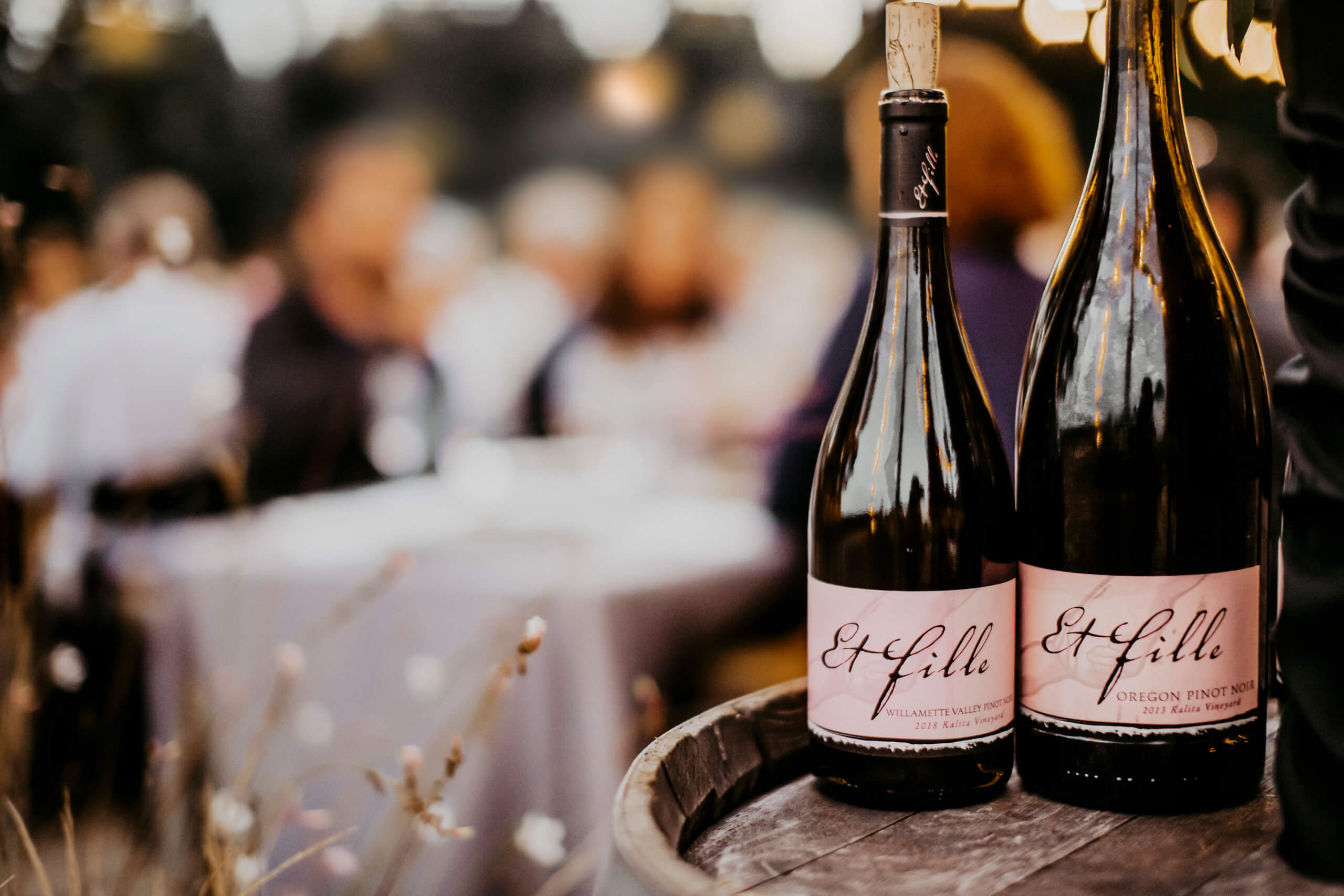 Et Fille Wine bottles sitting on table