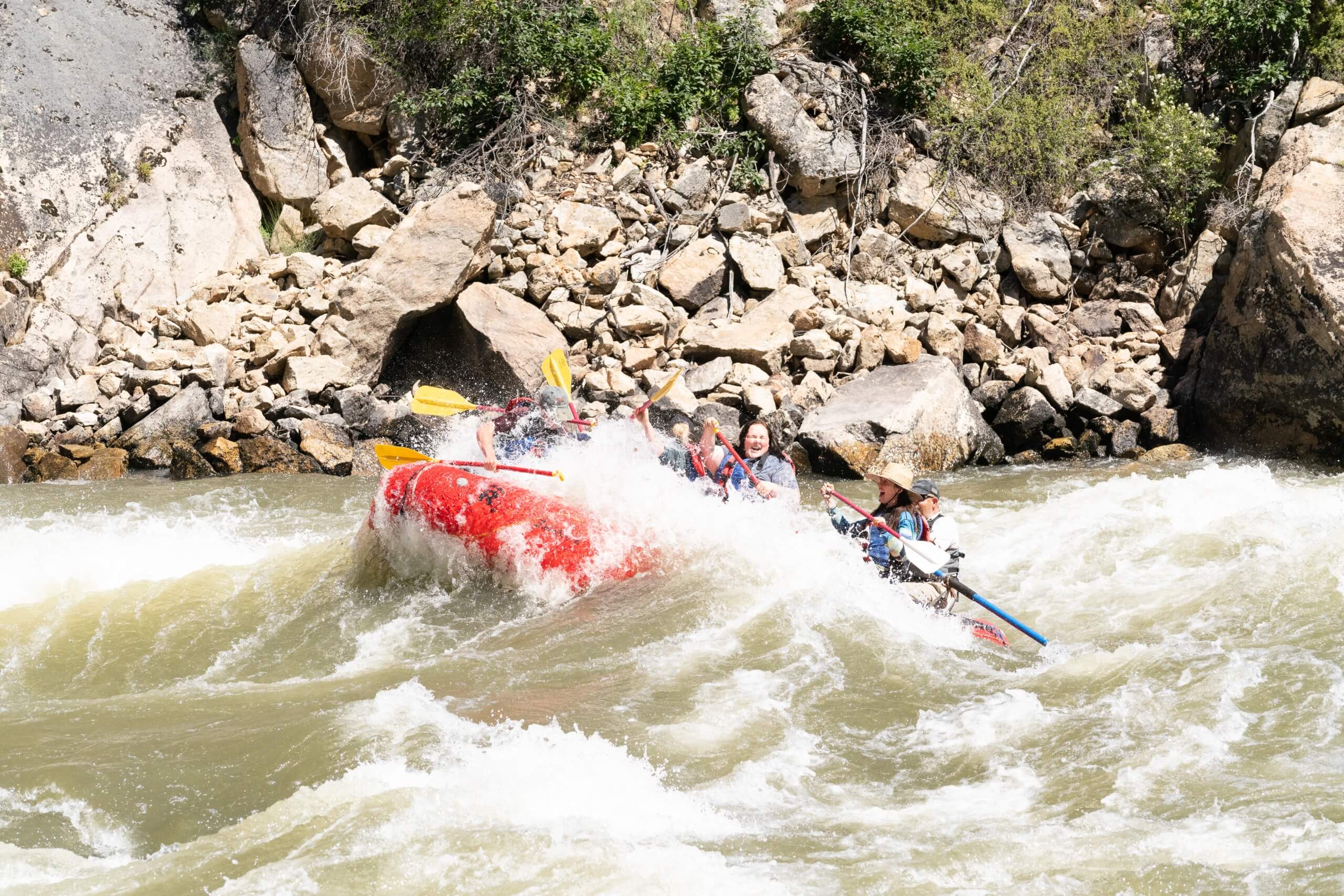 Guests white water rafting on the salmon river.