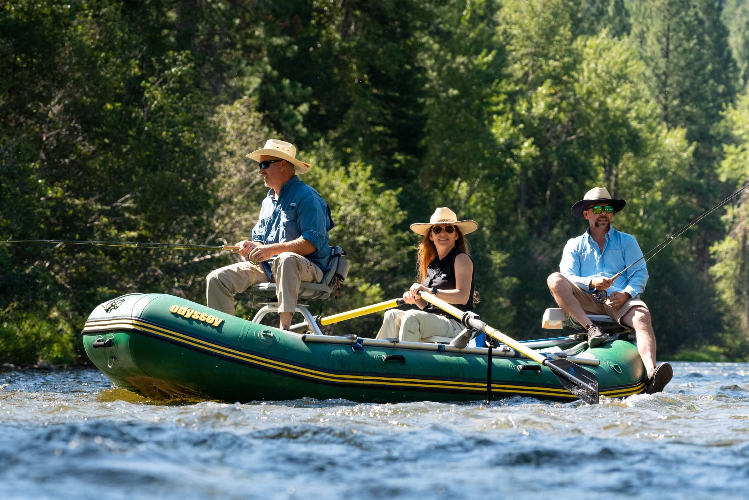 Guests Fly Fishing on the west fork river.