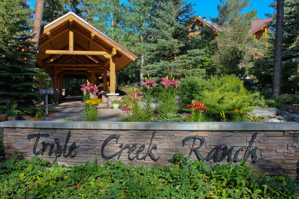 Triple Creek Ranch Sign & Lodge