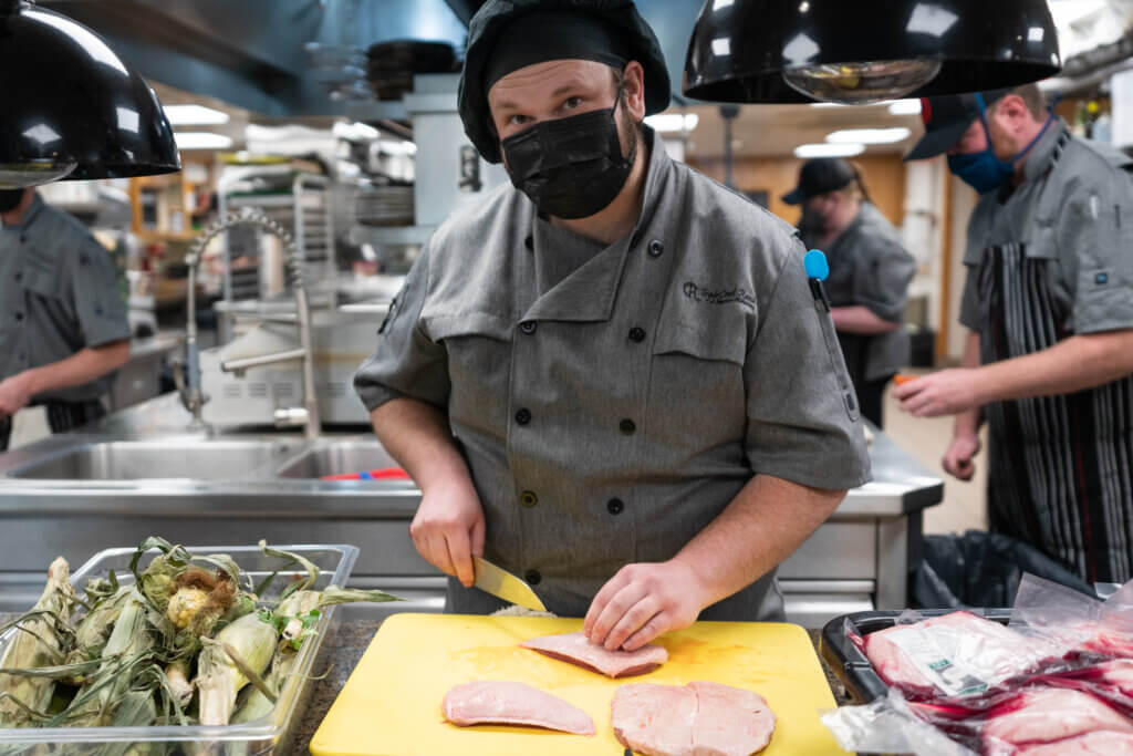 Chef prep work Culinary Cuisine in the Kitchen