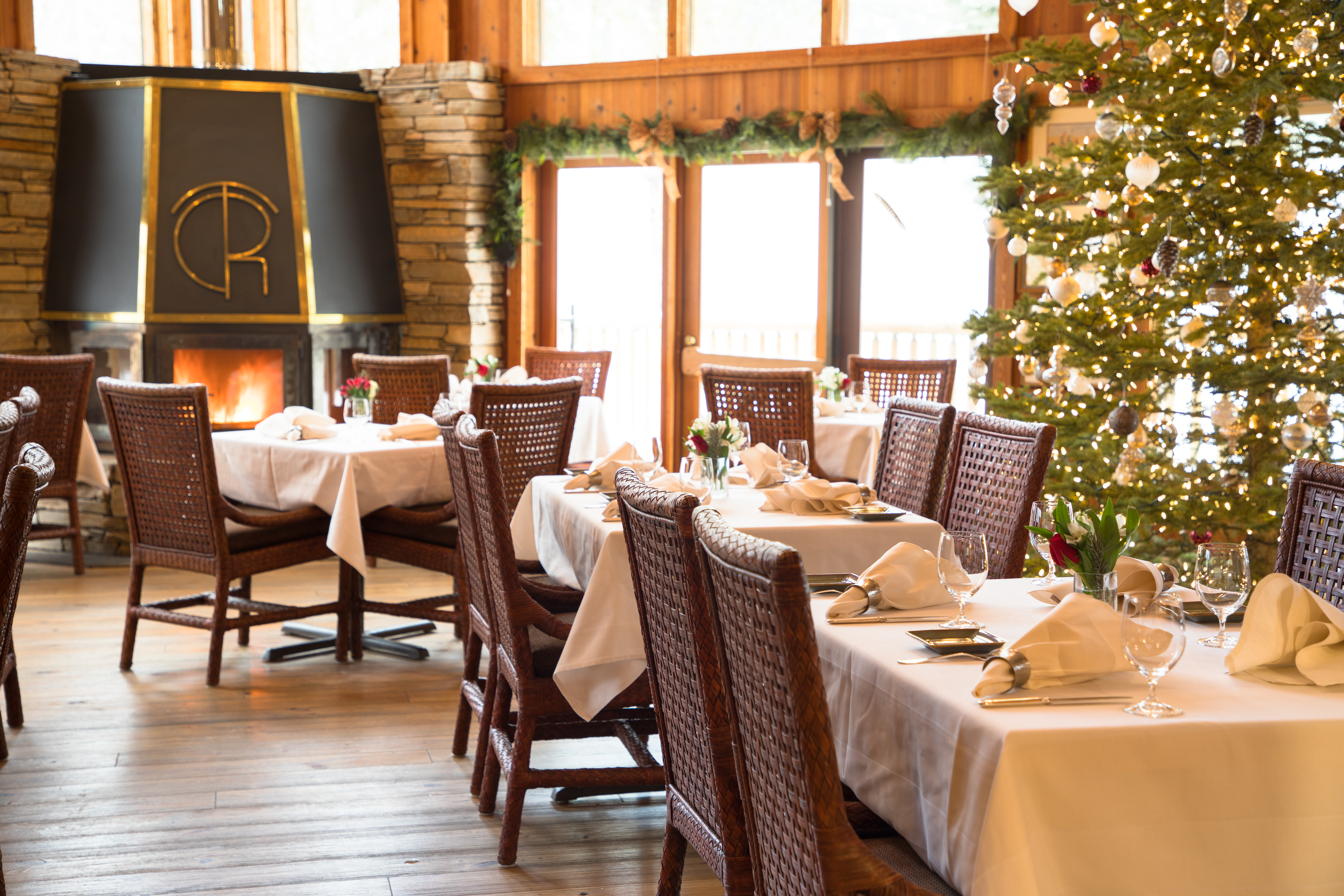 Dining Room with Christmas Tree