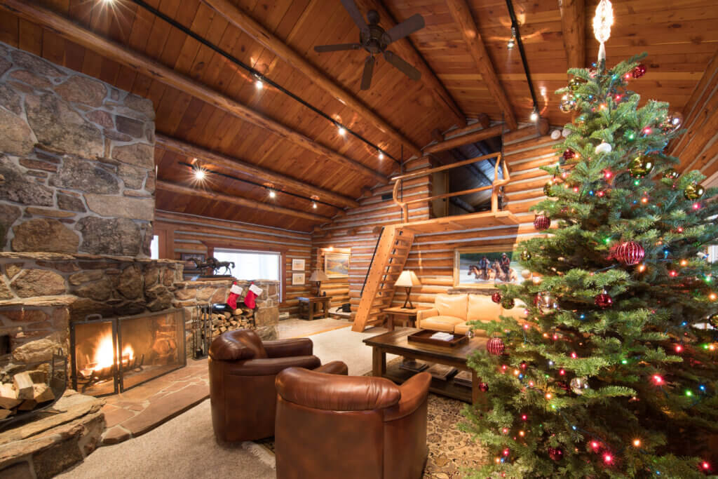 Osprey Ranch Home with Christmas Tree and Stockings