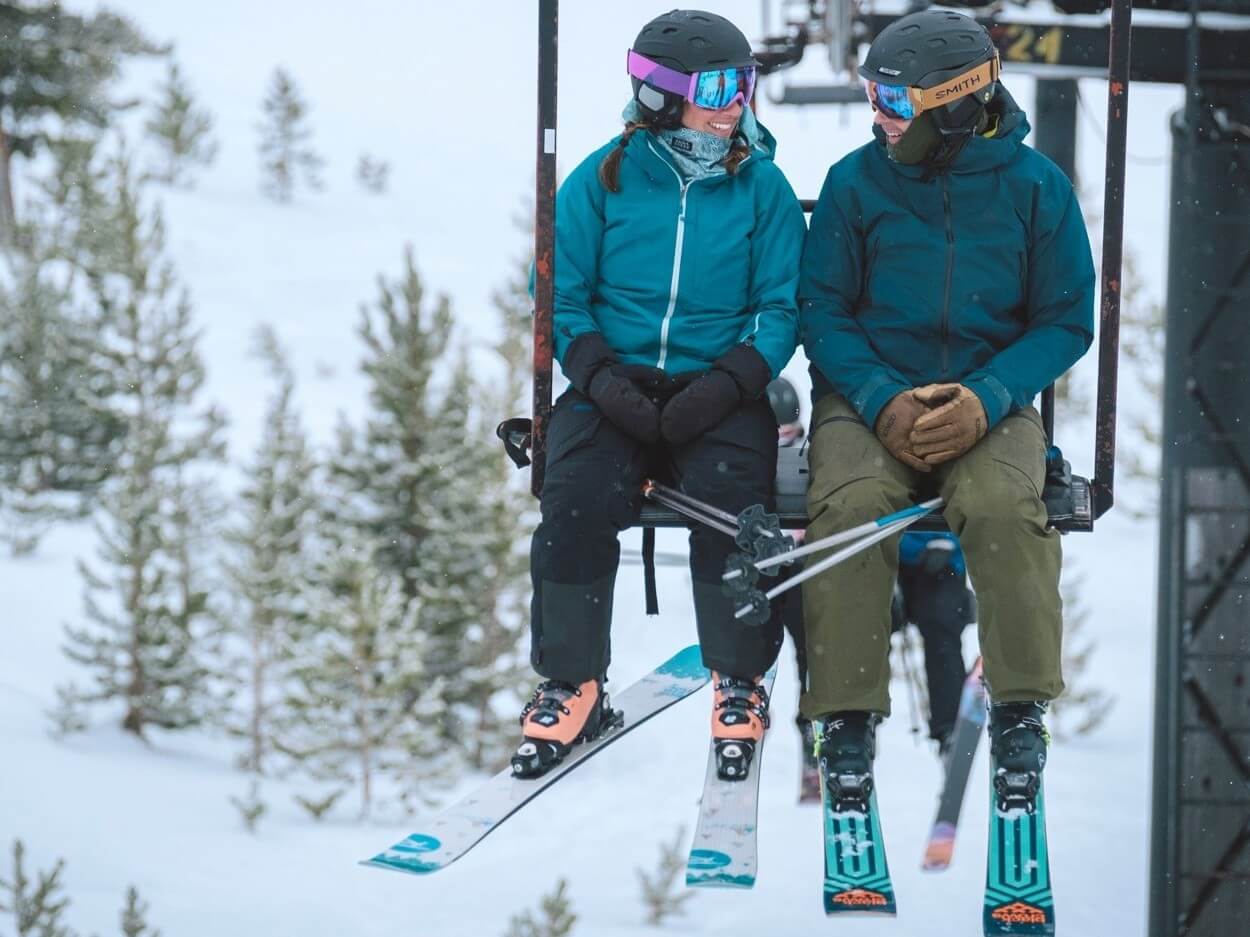 Lost Trail Ski Area Lift Chair Couple with Triple Creek Ranch